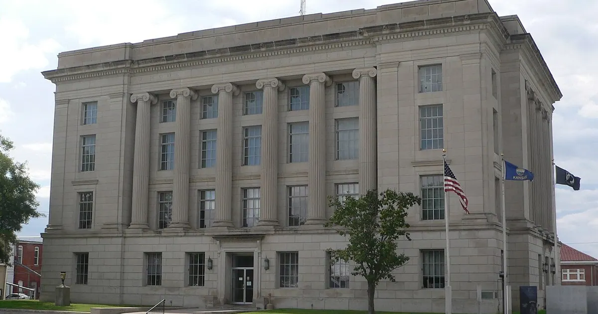 Stone courthouse building with columns