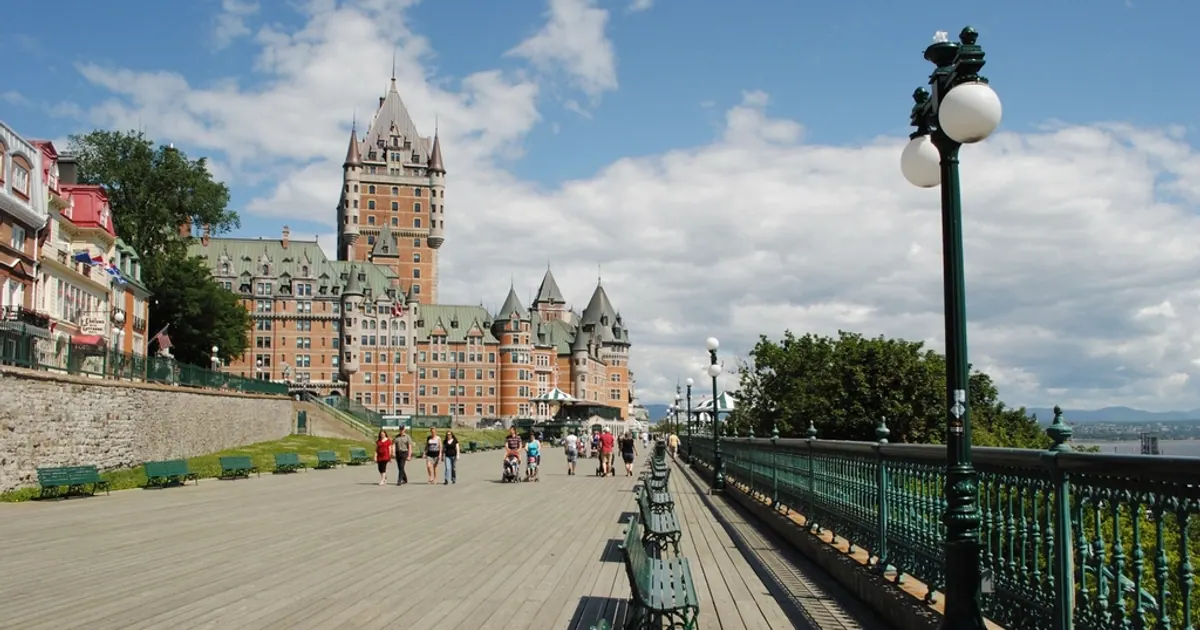 Château Frontenac seen from a promenade in Quebec City