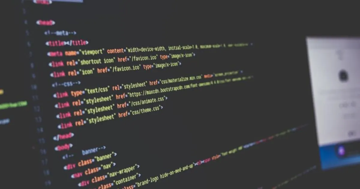 Lines of code in a text editor on a computer screen