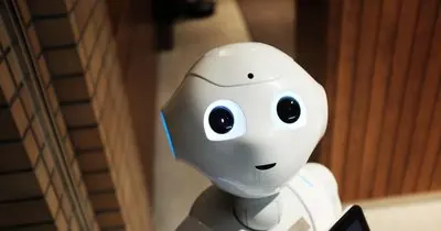 Small white humanoid robot