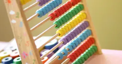 Colourful wooden abacus beads