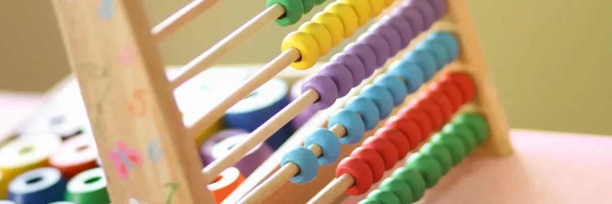 Colourful wooden abacus beads